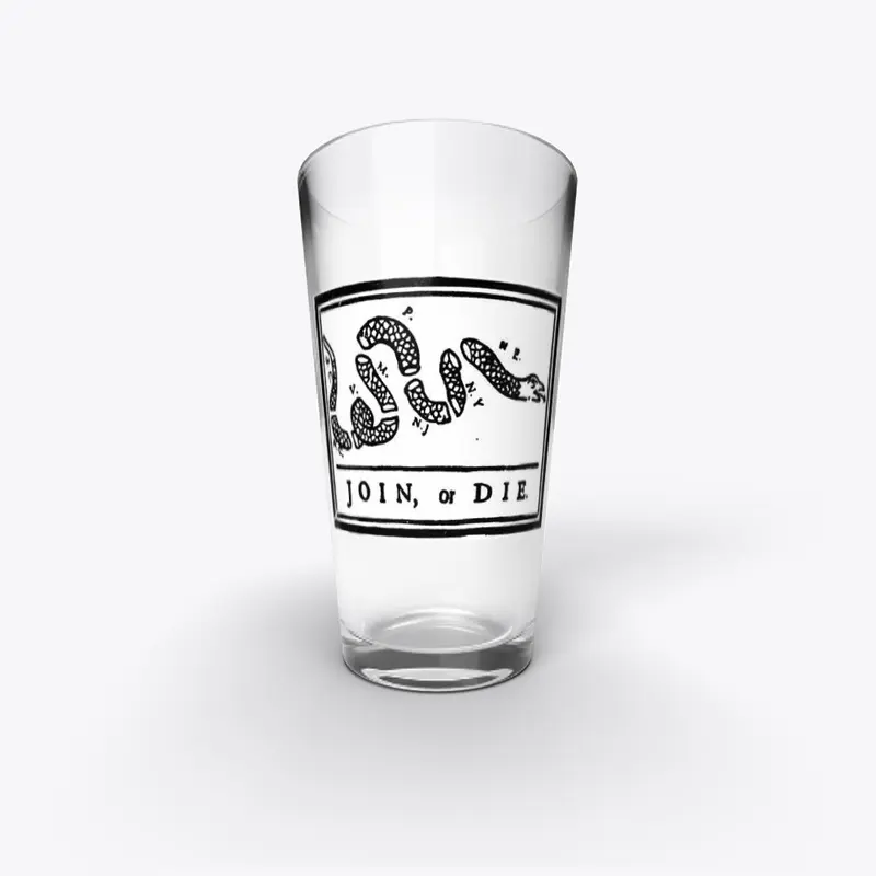 Join or Die Beer Glass